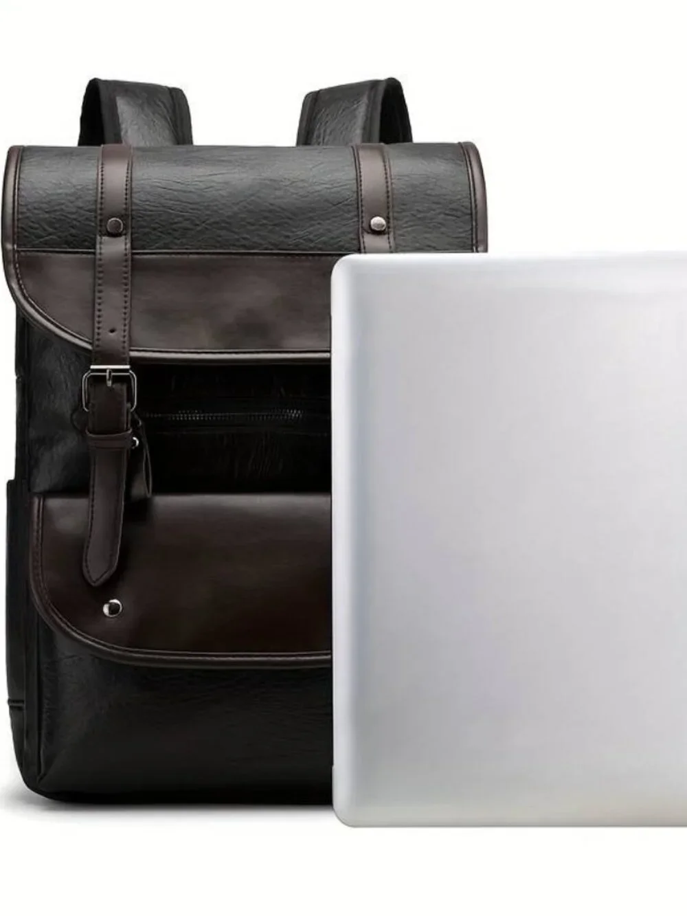 Vintage Laptop Synthetic Leather Backpack School Bag Men Large Capacity High